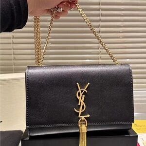 Yves Saint Laurent Kate Flap Navy Leather